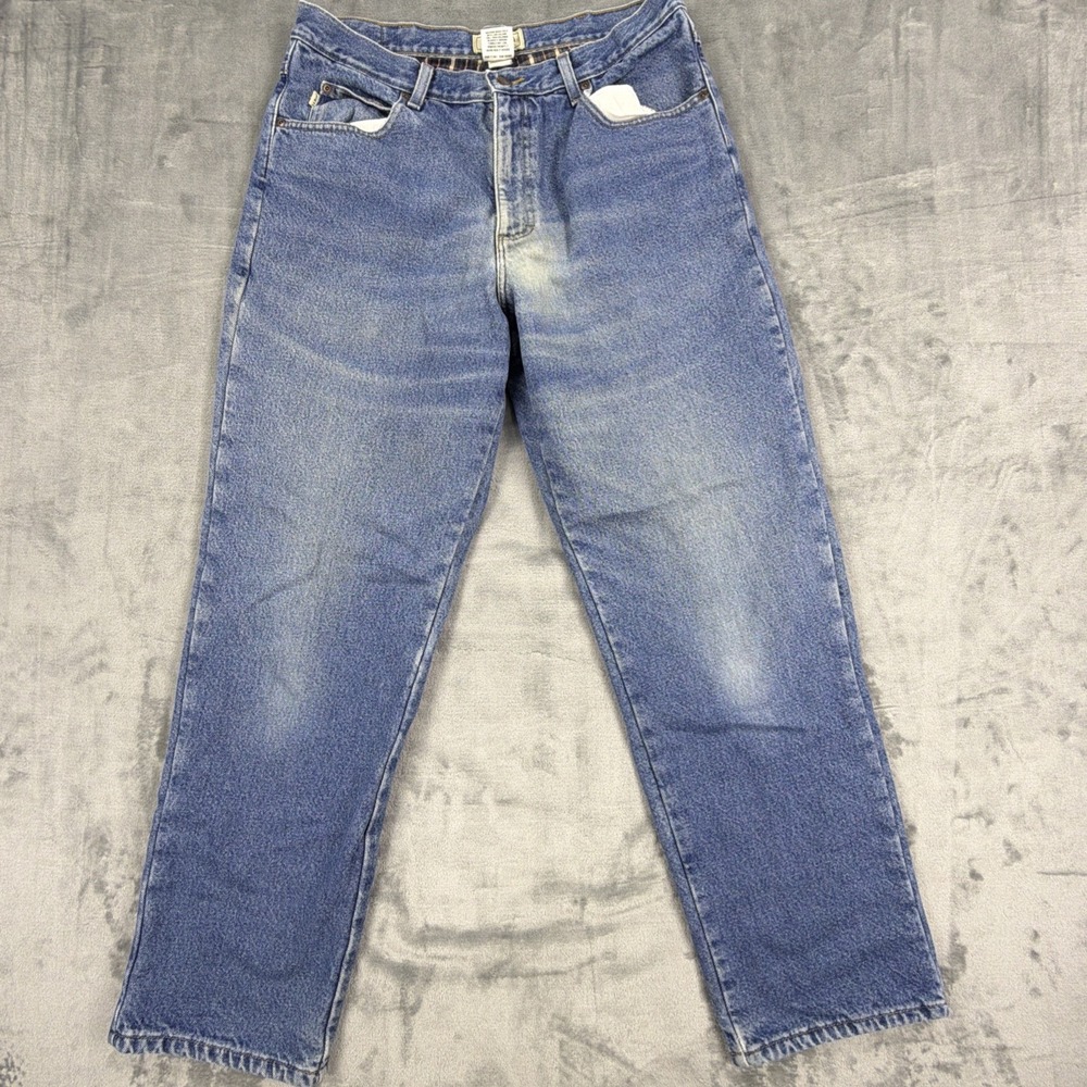L.L. Bean Flannel Lined Jeans Mens 34x30 Natural Fit Denim Pants